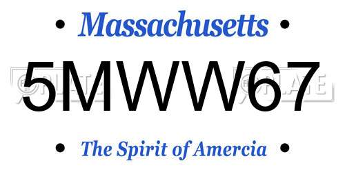 5MWW67 Massachusetts License Plate