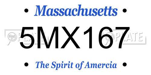 5MX167 Massachusetts License Plate