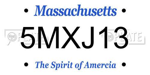 5MXJ13 Massachusetts License Plate