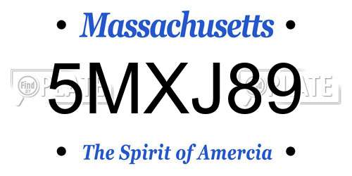 5MXJ89 Massachusetts License Plate