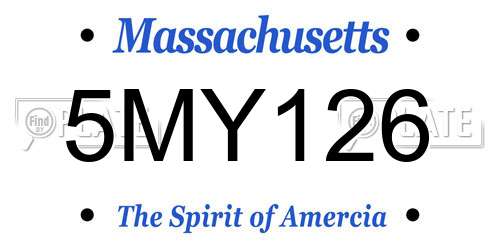 5MY126 Massachusetts License Plate