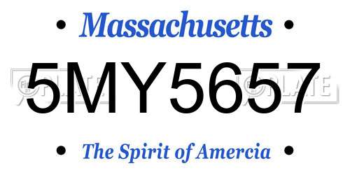 5MY5657 Massachusetts License Plate
