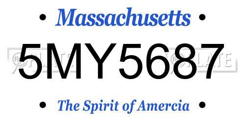 5MY5687 Massachusetts License Plate