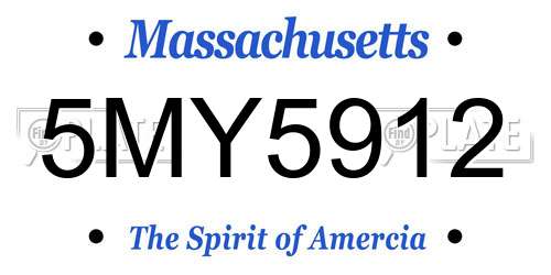 5MY5912 Massachusetts License Plate