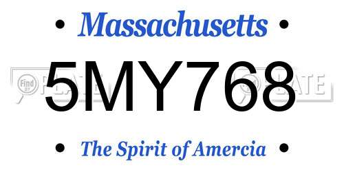 5MY768 Massachusetts License Plate