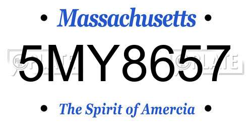 5MY8657 Massachusetts License Plate