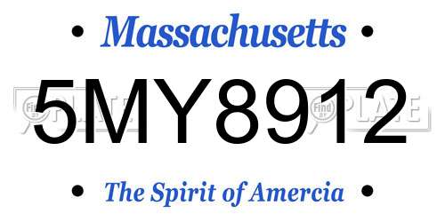 5MY8912 Massachusetts License Plate