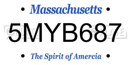 5MYB687 Massachusetts License Plate