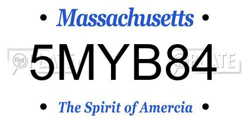 5MYB84 Massachusetts License Plate