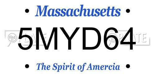 5MYD64 Massachusetts License Plate