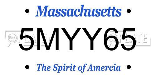 5MYY65 Massachusetts License Plate