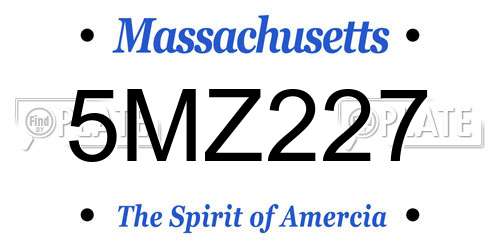 5MZ227 Massachusetts License Plate