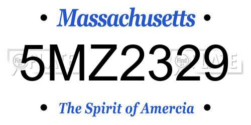 5MZ2329 Massachusetts License Plate