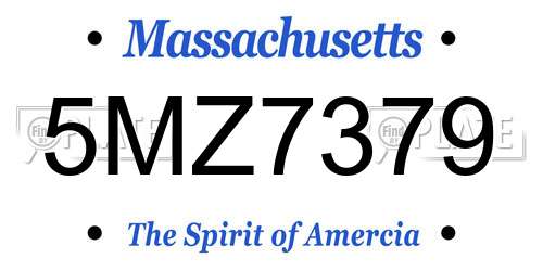 5MZ7379 Massachusetts License Plate