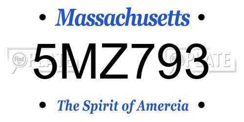 5MZ793 Massachusetts License Plate