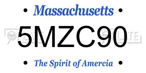 5MZC90 Massachusetts License Plate