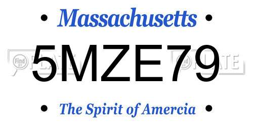 5MZE79 Massachusetts License Plate