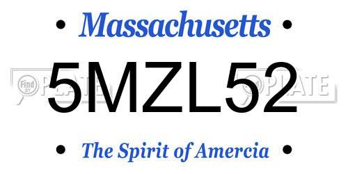 5MZL52 Massachusetts License Plate