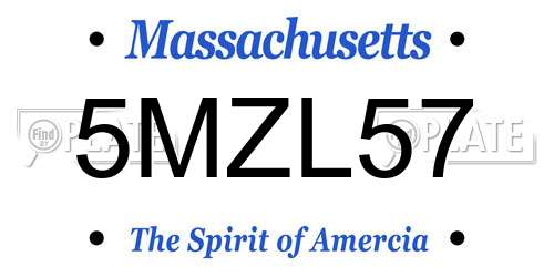 5MZL57 Massachusetts License Plate