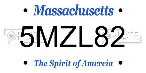 5MZL82 Massachusetts License Plate