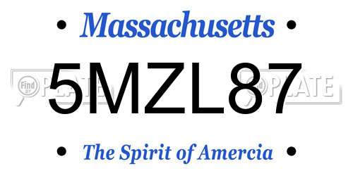 5MZL87 Massachusetts License Plate