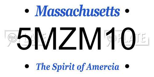 5MZM10 Massachusetts License Plate