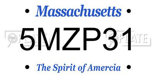 5MZP31 Massachusetts License Plate