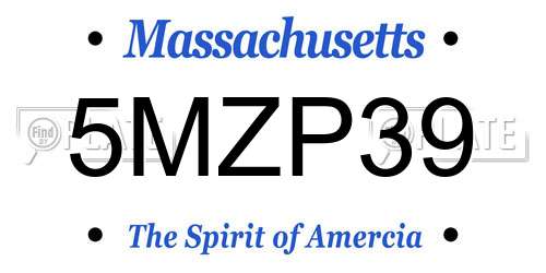 5MZP39 Massachusetts License Plate