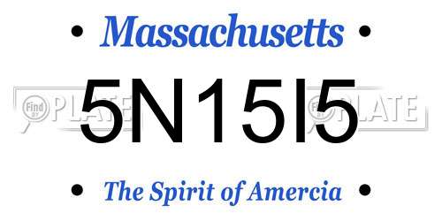 5N15I5 Massachusetts License Plate