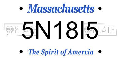 5N18I5 Massachusetts License Plate