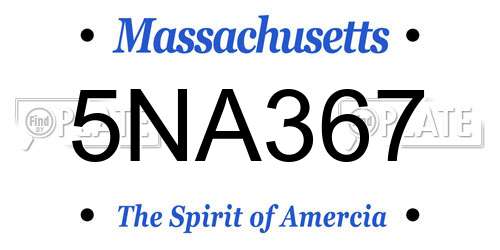 5NA367 Massachusetts License Plate