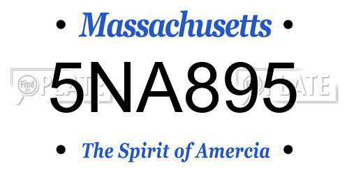 5NA895 Massachusetts License Plate