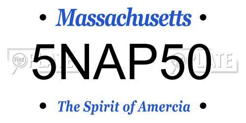 5NAP50 Massachusetts License Plate