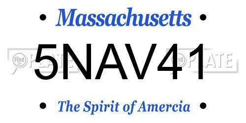 5NAV41 Massachusetts License Plate