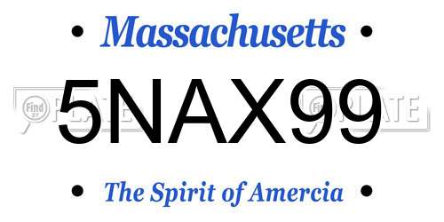 5NAX99 Massachusetts License Plate