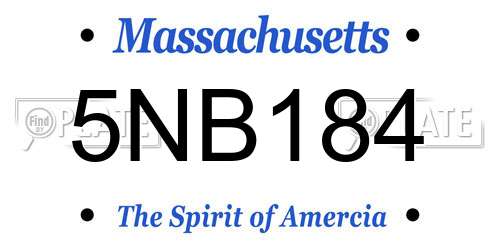 5NB184 Massachusetts License Plate