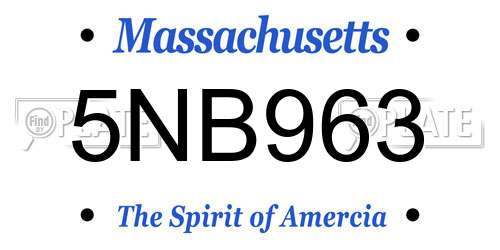 5NB963 Massachusetts License Plate