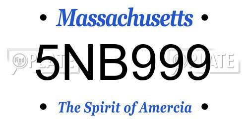5NB999 Massachusetts License Plate