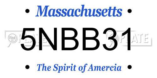 5NBB31 Massachusetts License Plate