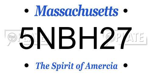 5NBH27 Massachusetts License Plate