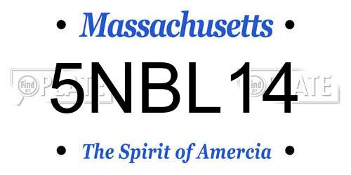 5NBL14 Massachusetts License Plate