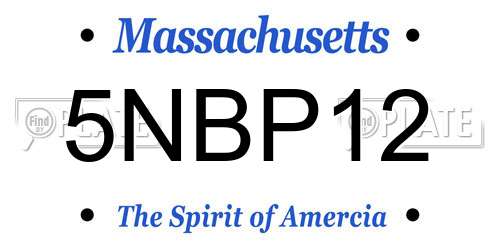 5NBP12 Massachusetts License Plate