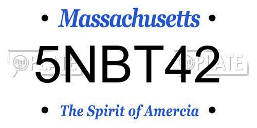 5NBT42 Massachusetts License Plate