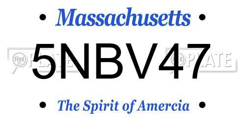 5NBV47 Massachusetts License Plate