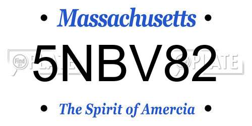 5NBV82 Massachusetts License Plate