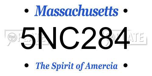 5NC284 Massachusetts License Plate