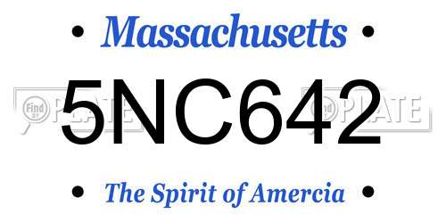 5NC642 Massachusetts License Plate