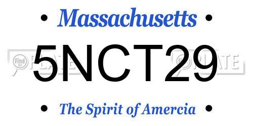 5NCT29 Massachusetts License Plate