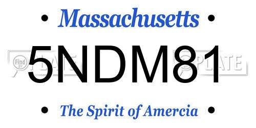 5NDM81 Massachusetts License Plate