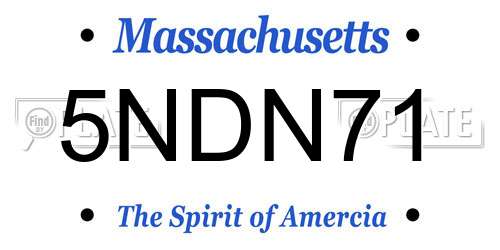 5NDN71 Massachusetts License Plate